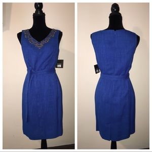 Embellished Neck Sheath Dress